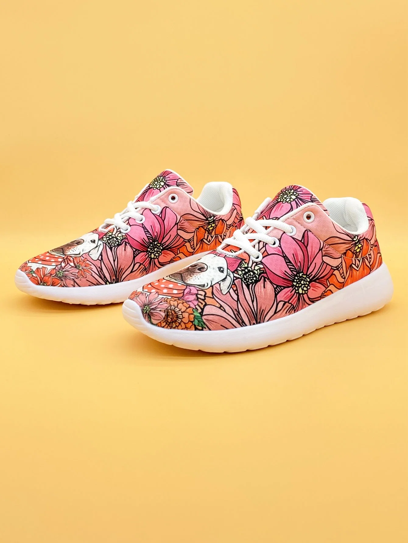 Unisex Custom Shoes Low Top Dog Pattern Casual Shoes, Fabric Running Shoes Outdoor Walking Shoes