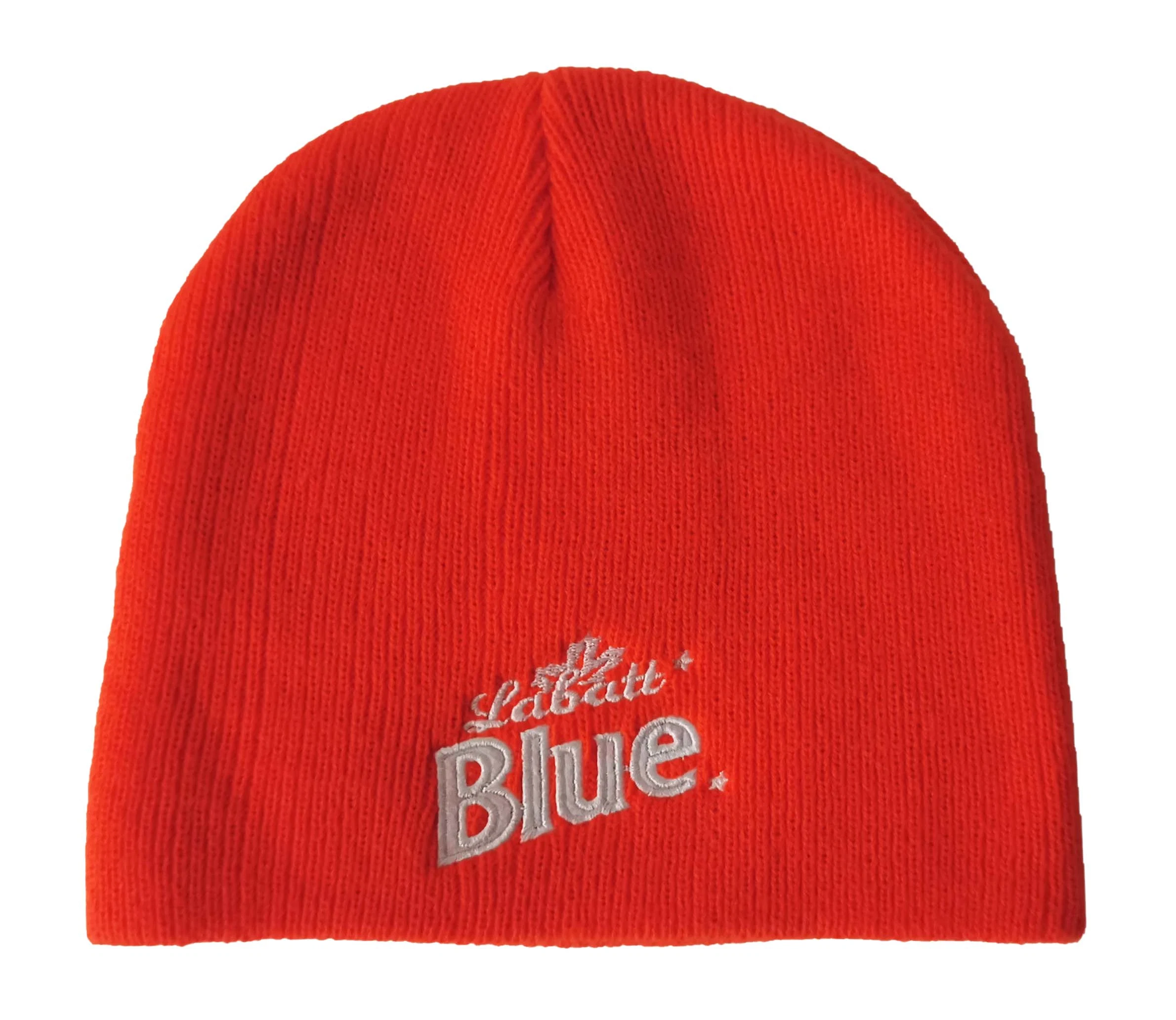 Men Autumn Stylish Embroidery Logo Red Plain Knitted Hat Beanie