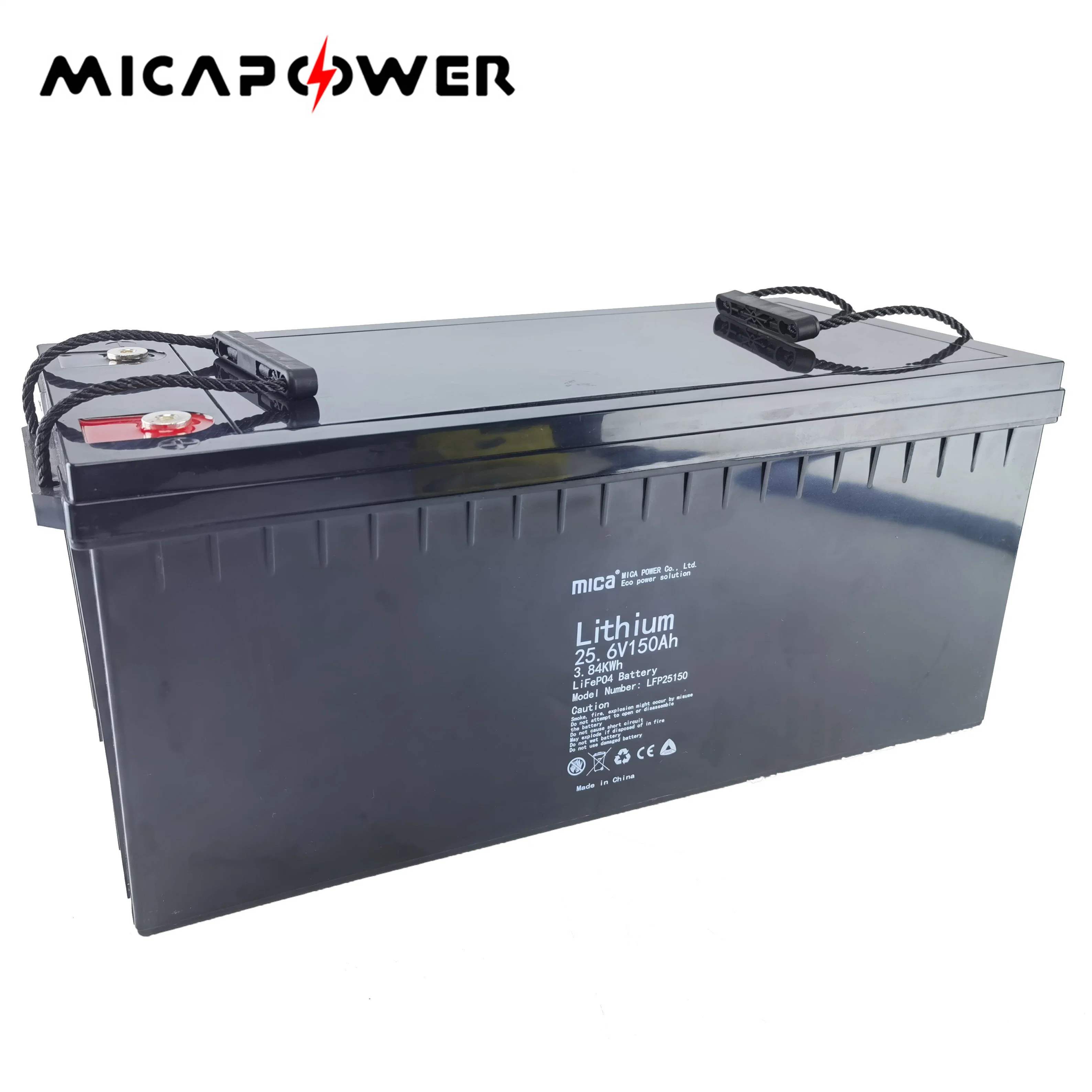 Batería recargable 24V 25,6V 150ah LiFePO4 con aprobación CE y UL Con BMS para sistema Solar/Marino/RV/Solar