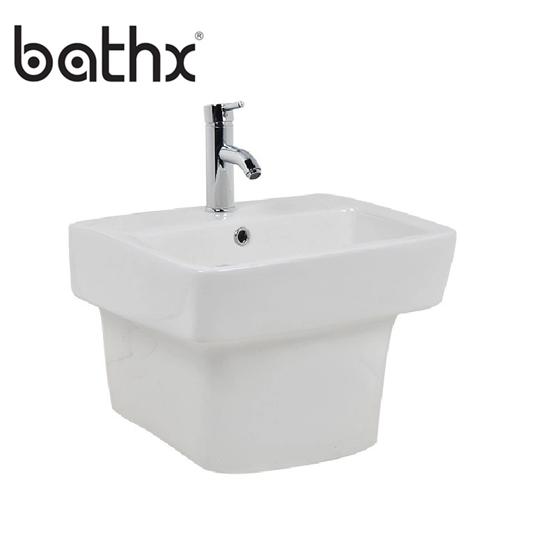 Wall-Hung Wash Hand Bathroom Ceramic One Piece Basin (PL-7506)