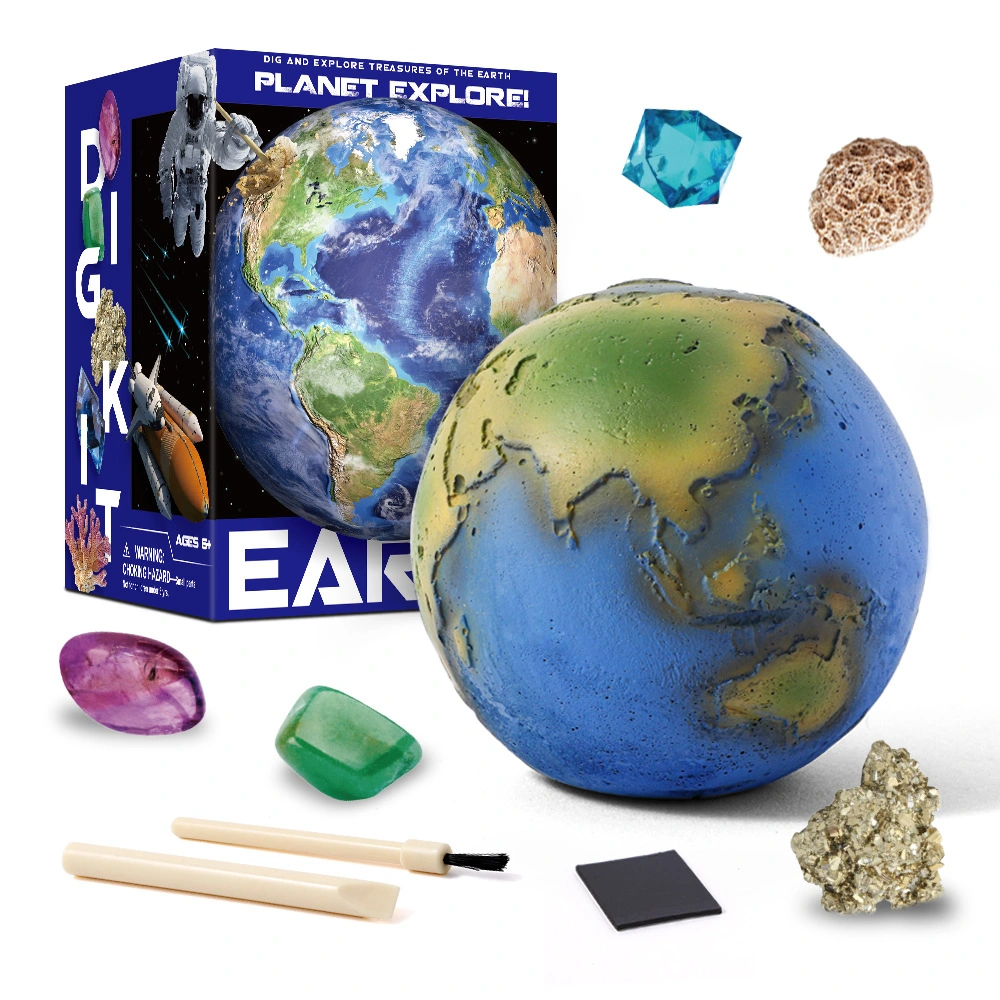 Научные образования игрушки образовательные Детская народная наука Солнечная система восемь Планетные исследования Gemstone Digging Archaeological Toys