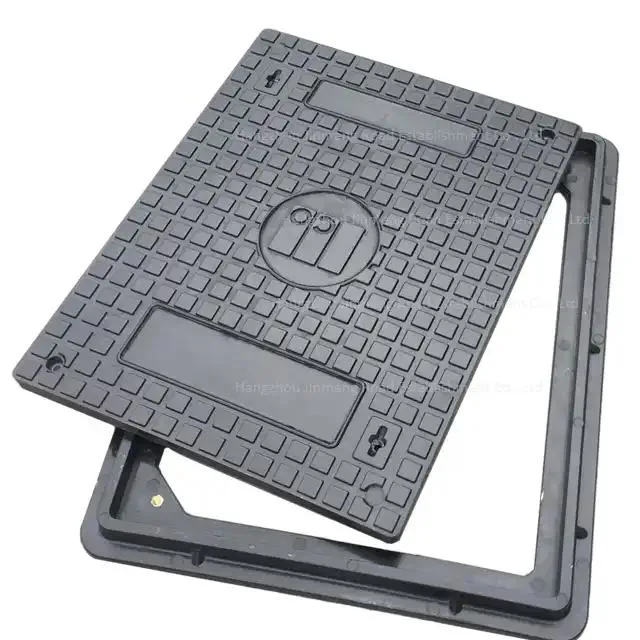 En124 Standard B125 Square/Rectangular High Temperature Forming Moulded Rectangle Plastic Resin FRP Fibre/SMC Manhole Covers 600X450mm