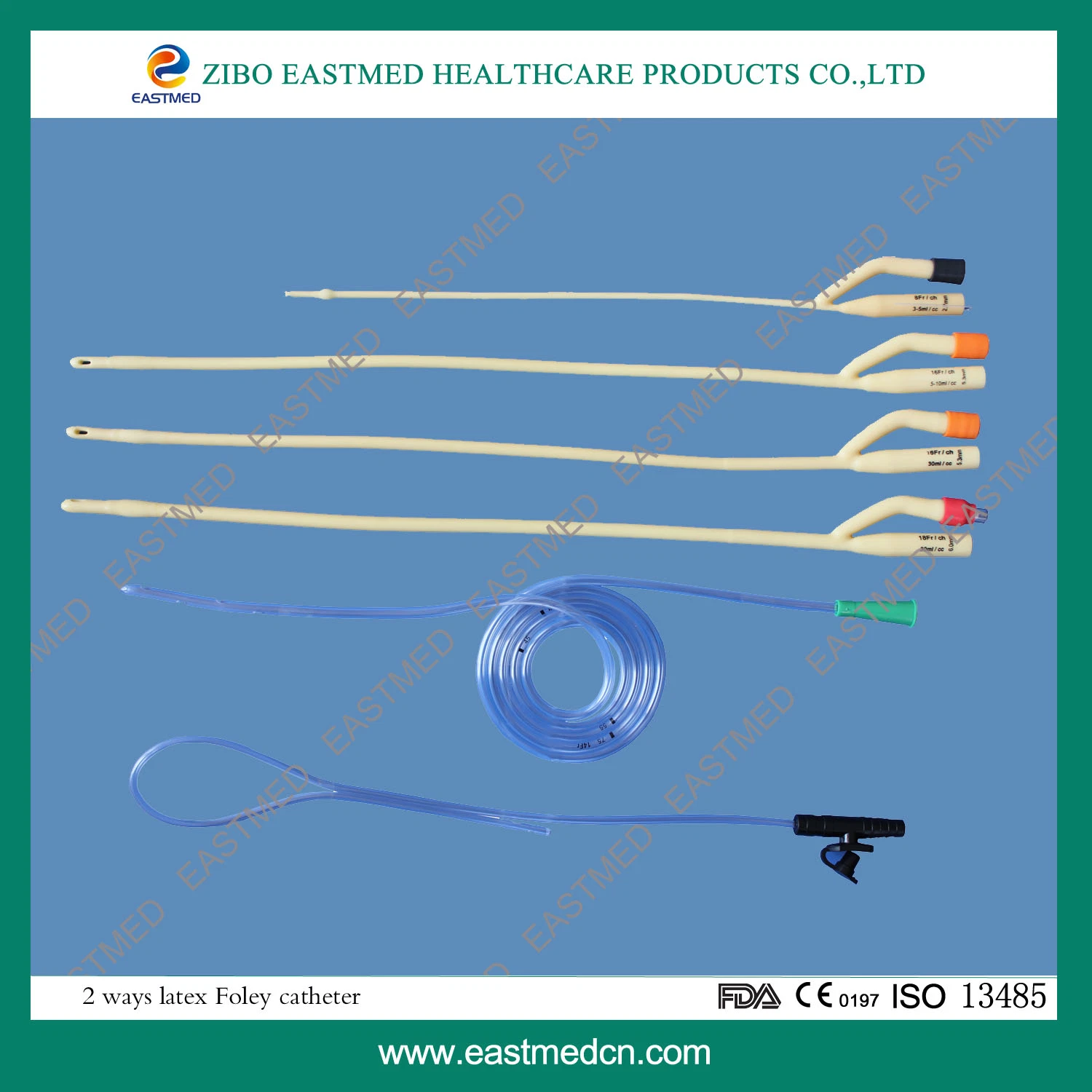 F12-F24 Single Packed Latex Foley Catheter OEM Fr12-Fr24