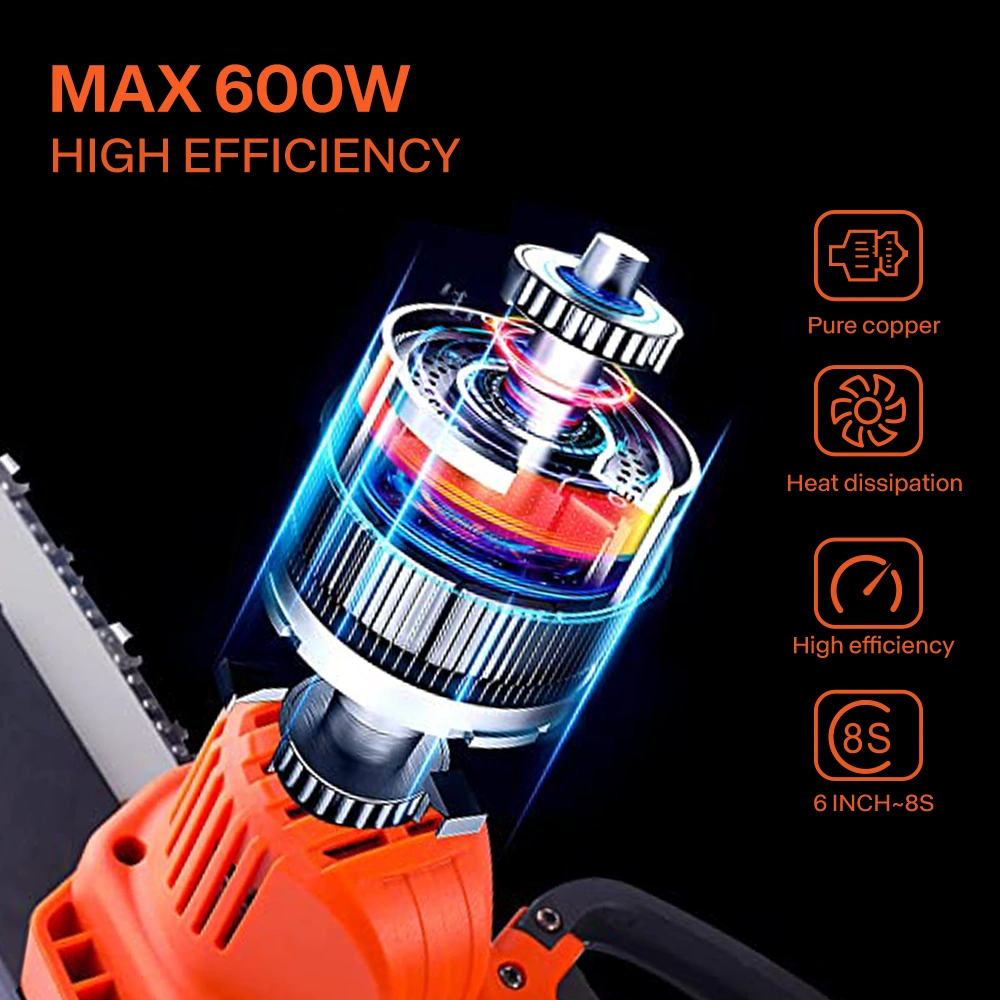Cordless Mini Chain Saw Brushless Chain Saw Power Tools with Accessory