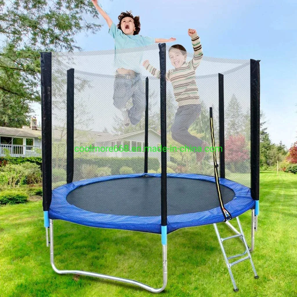 Trampoline à domicile pour enfants et adultes avec filet de sécurité, tapis de saut et couverture de protection des ressorts, salle de gym de saut en trampoline