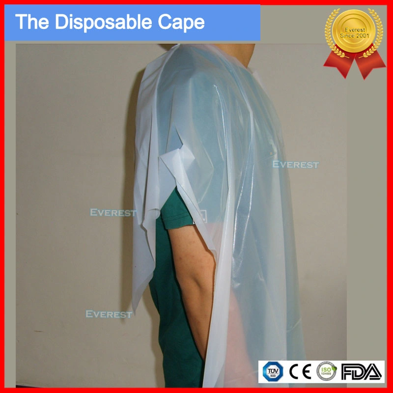 Disposable Plastic Cape/ PE CPE Cutting Cape