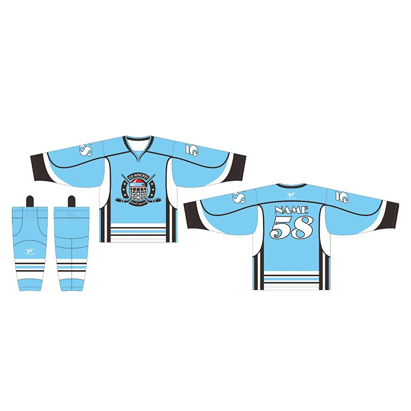 Professional Custom Sportswear Breathable Polyester Ice Hockey Referee Embroidery Jersey