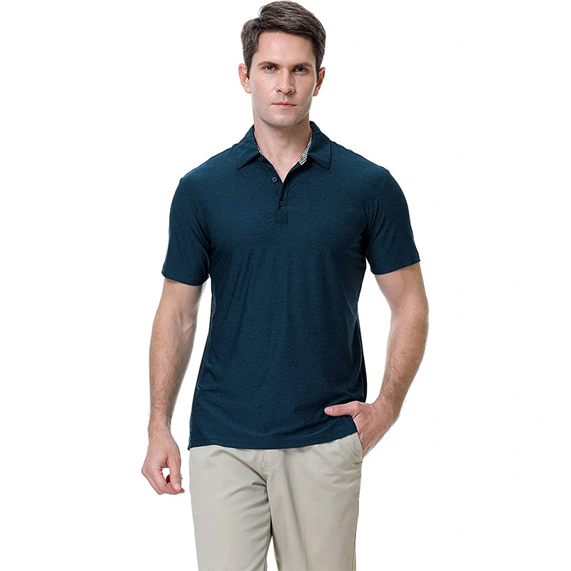 Men's Polo Shirts 3 Button Placket Quick Dry Performance Summer Shirts Pique Jersey Golf Polo Shirt