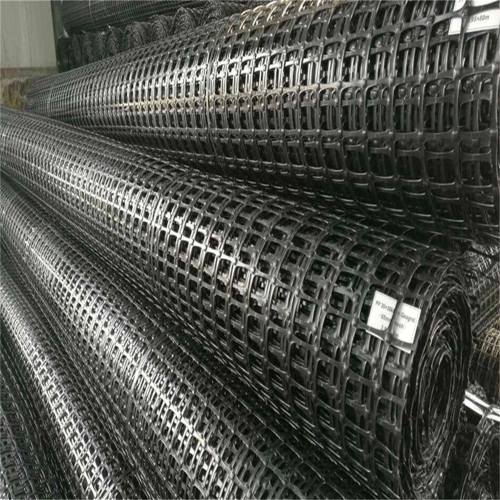 Geogrid plástico Biaxial de alta resistencia para refuerzo de suelos Polipropileno Geogrid