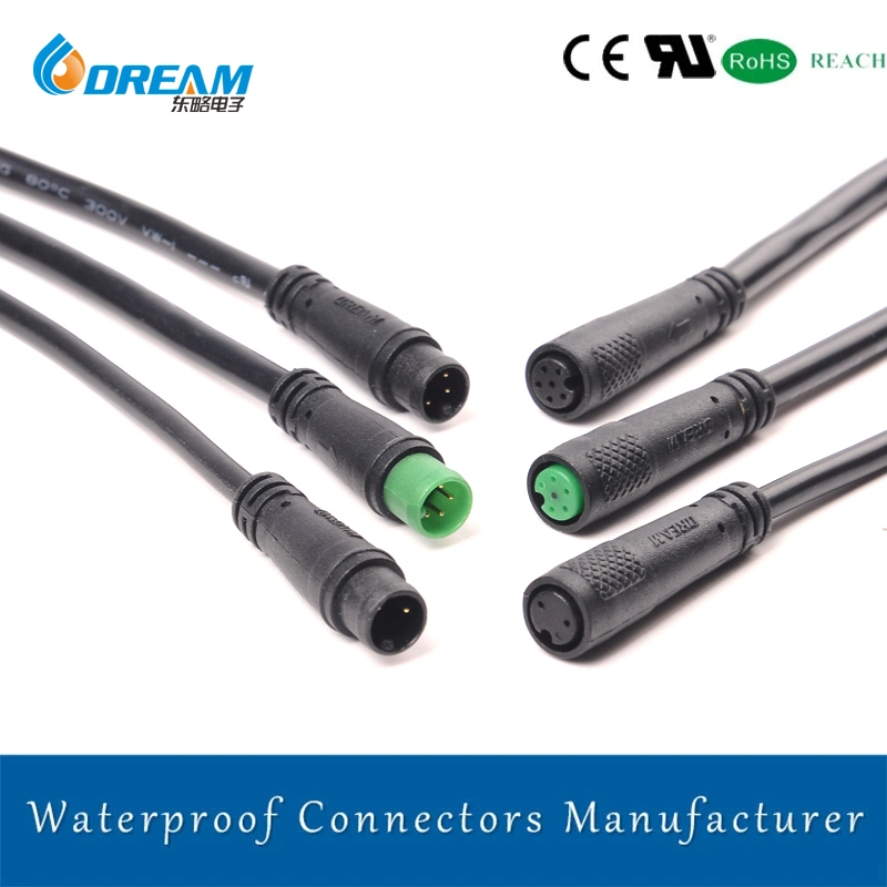 M8 4 Core Shared Bicycle Male Female Electric Waterproof Cable Connector