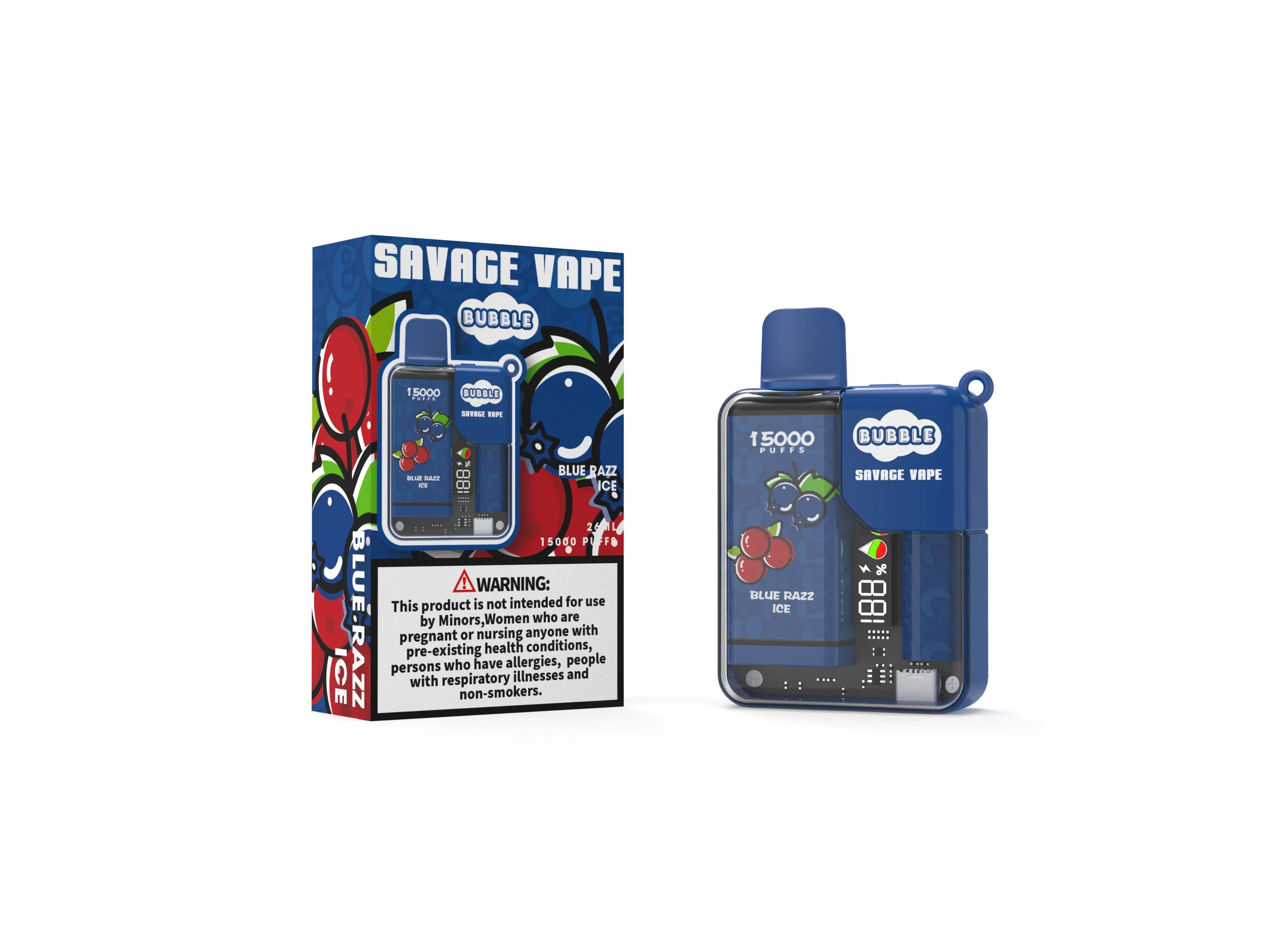 Savage Bubble 15000 Puffs VAPE Cigarette Smart incorporado Descarga de pantalla 15K 5% 650mAh batería recargable 28mL carros precargados Potencia ajustable