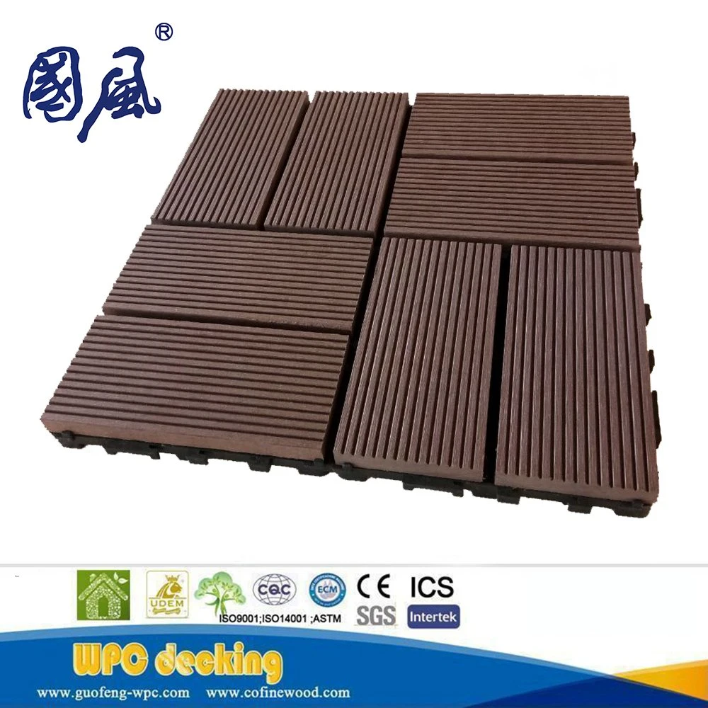 Le bois composite en plastique Interlocking DIY WPC Outdoor des tuiles de plancher