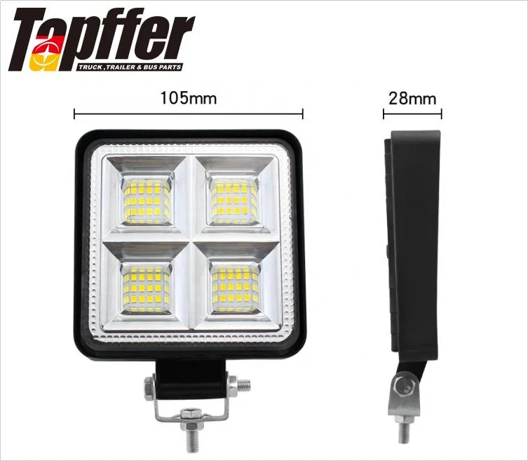 4 Inch Square 192W 64LED 6000K 4800lm Square Waterproof LED Working Light for off-Road SUV Boat 4X4 Jeep Jk 4WD Truck