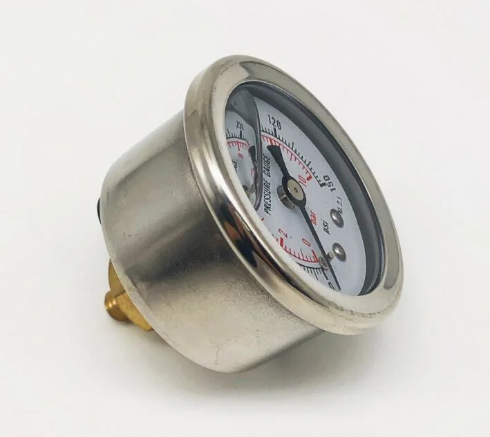 10bar 150psi Axial 50mm Stainless Steel Oil-Filled Silicone Oil Barometer Pressure Gauge