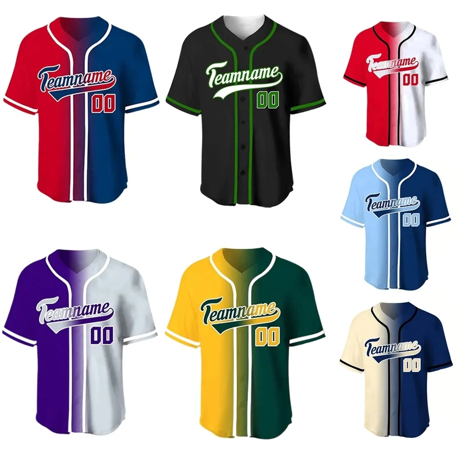 Hot Selling Custom Design Embroidery Letter Pattern Shirts V Neck Men Pullover Baseball Jersey Softball Wear