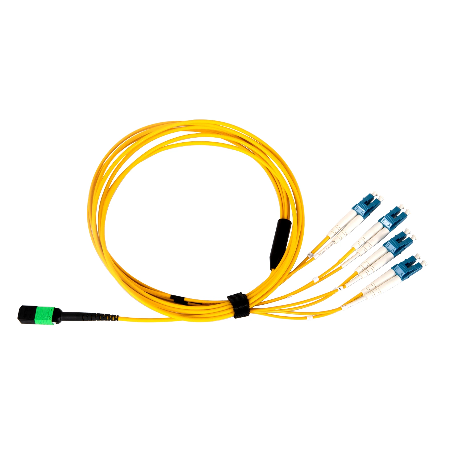 Factory Supply 8/12/24 Cores OS2 MTP/MPO to 4 LC Duplex Sm Breakout Fiber Optic Cable Jumper MPO-LC Fanout Patch Cord