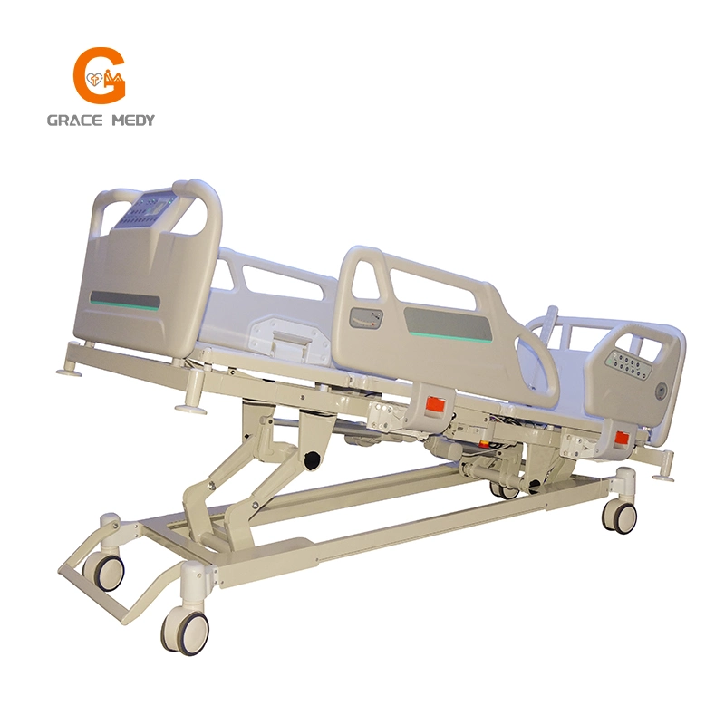 Plastic ICU Electric Standing 8 Function Hospital Medical Ward Beds Trolley with Toilet