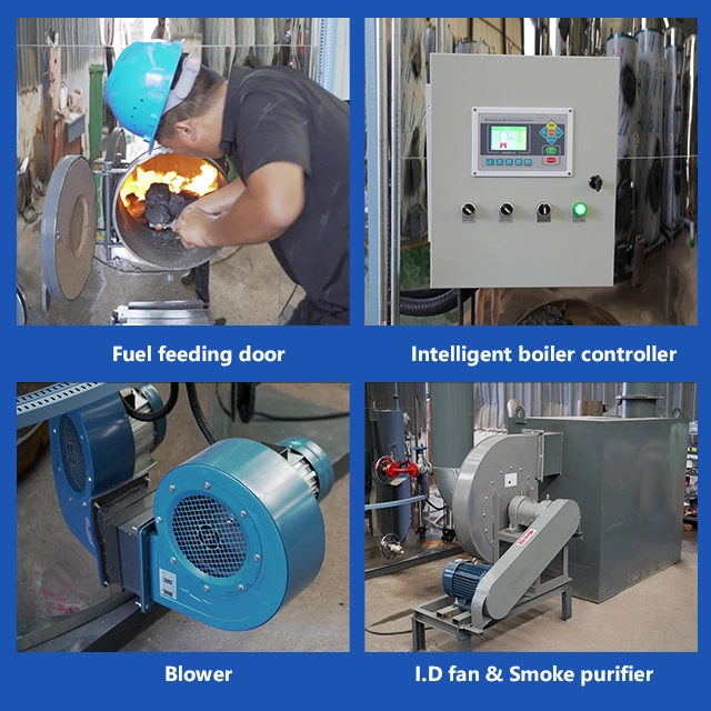 Energy Saving Fast Installaion 120-1000kg Bioamsss Pellet Steam Generator