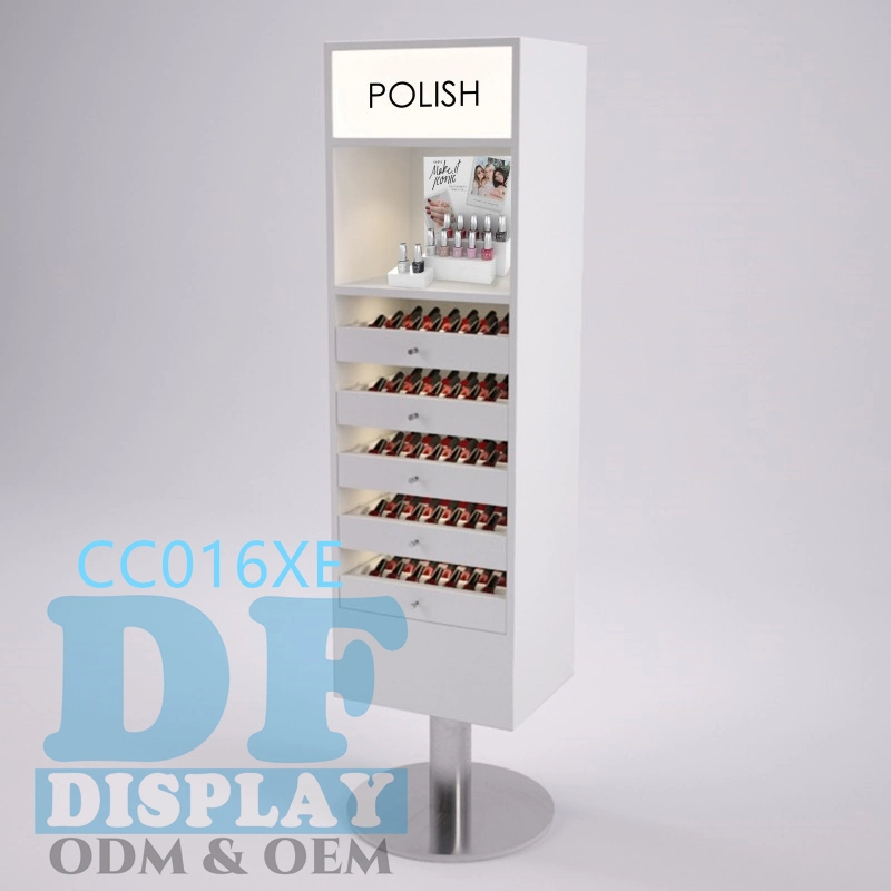 Nail Polish Display Rack Floor Stand Nail Polish Display Cabinets Make up Display Case for Shop Cosmetic Display Nail Polish Counter Display Stand