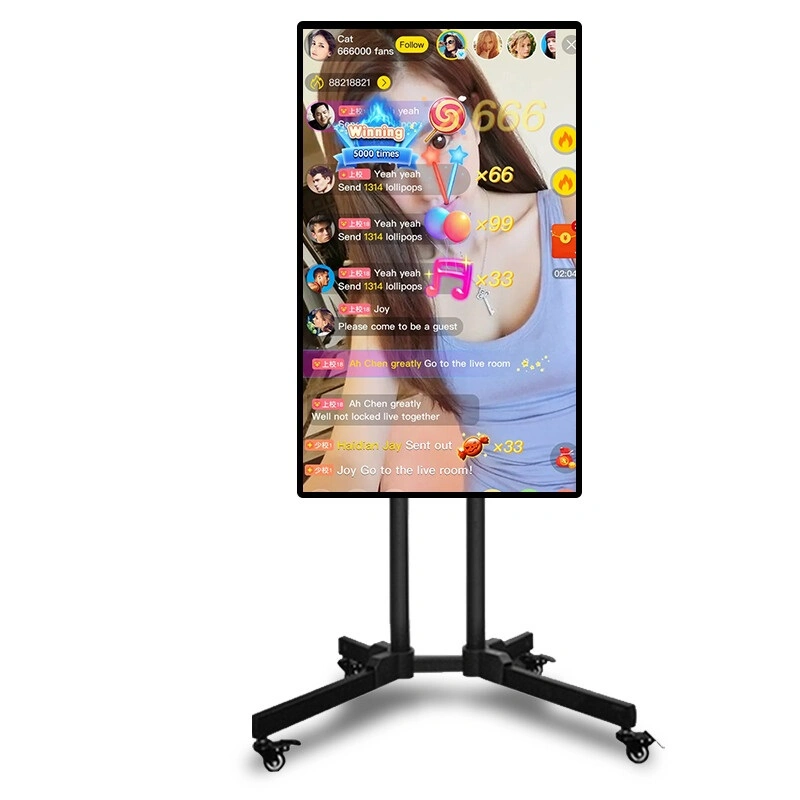 21.5"32"43"49"55" Smart Live Streaming Equipment Broadcast Equipment Stand Live Interactive Screen Mobile Live Stream Equipment for Tiktok, Facebook, Youtube