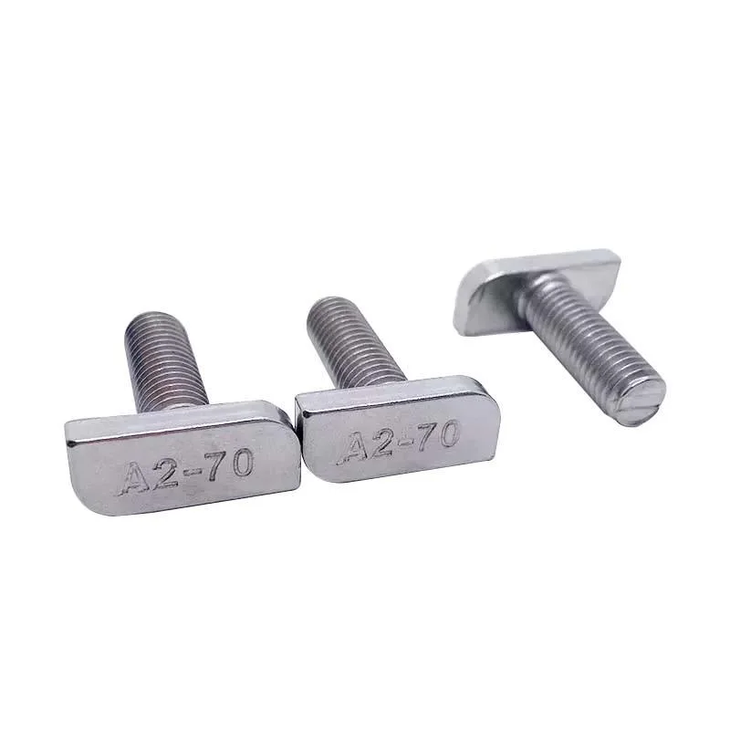 Hardware OEM no estándar de acero inoxidable 304 M8 M6 T Tornillo Tornillo de cabeza de la pared vía sujetador de metal para el perfil de aluminio