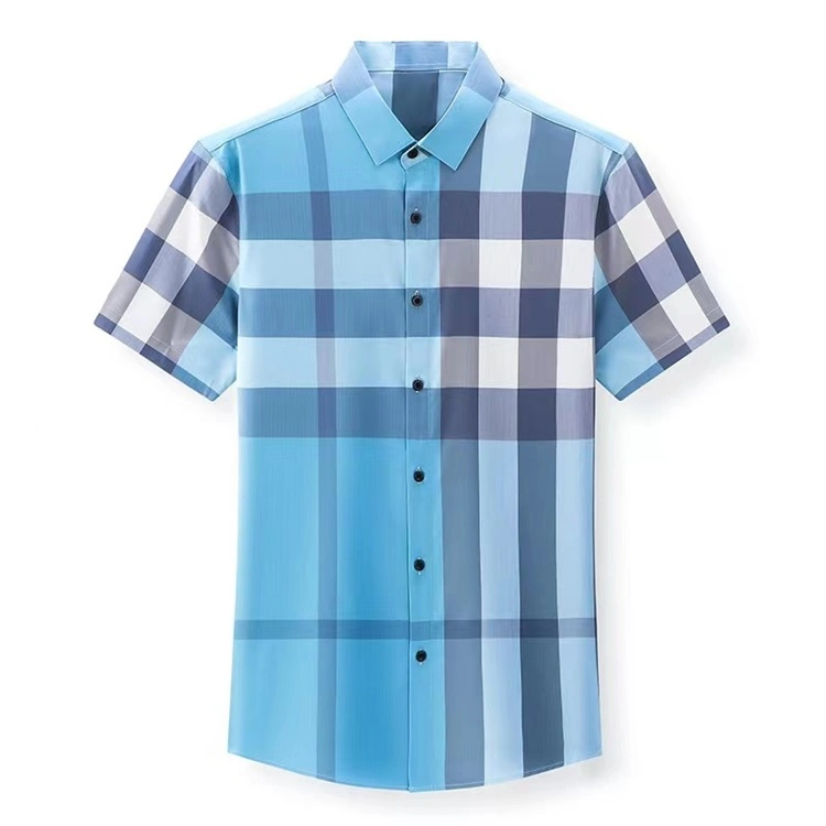 100% Cotton OEM Customized Men's Short-Sleeve Casual Woven Shirts