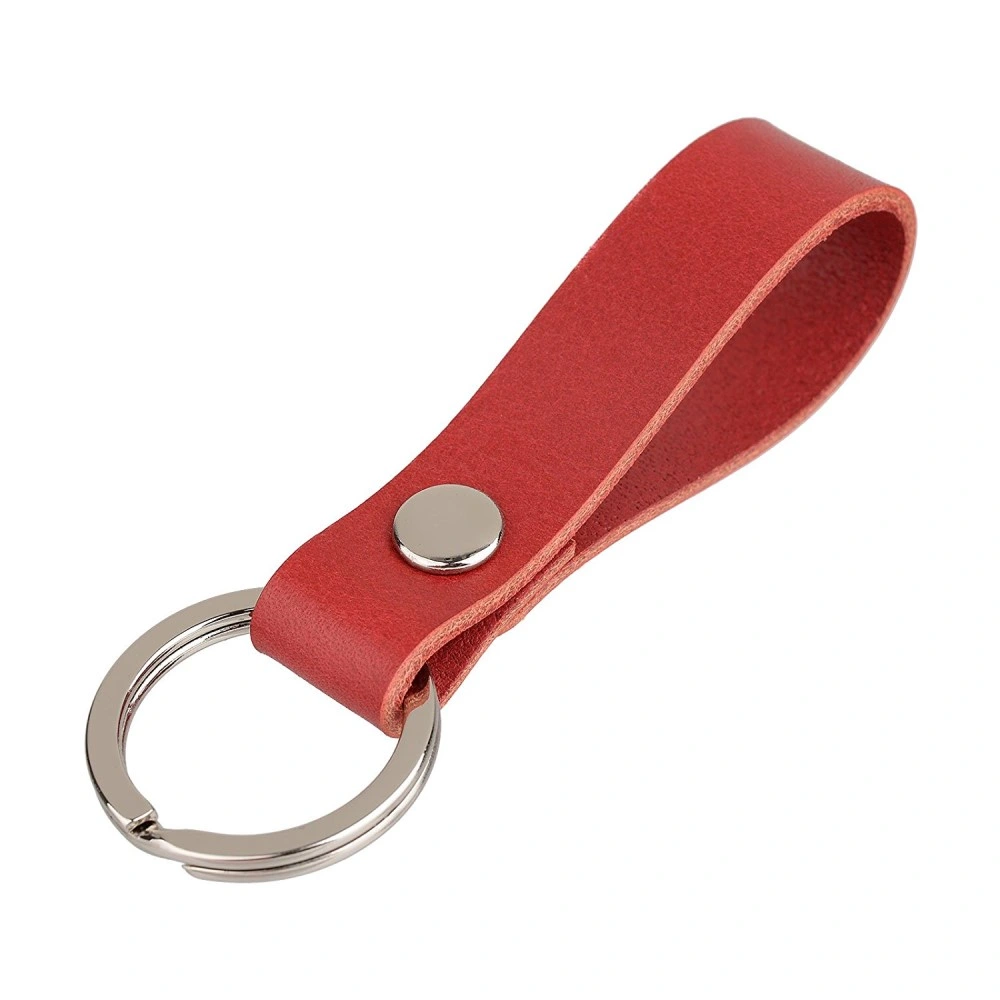 PU Leather Metal Ring Stainless Steel Sublimation Blank Key Chain