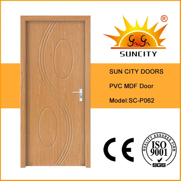 Timber PVC Wood Interior Glass Sliding Bedroom Door Panel