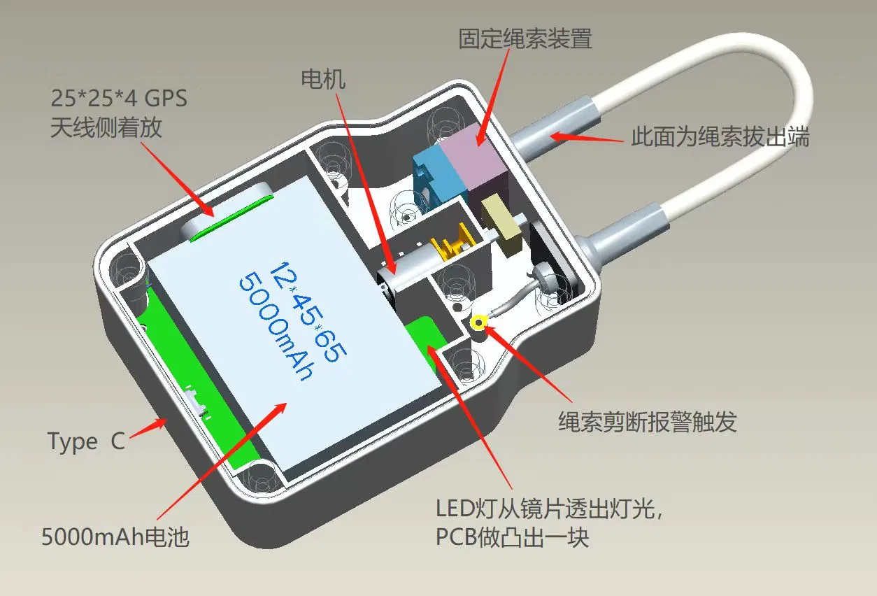 4G LTE GSM Seguimiento de contenedores personalizado GPS Lock