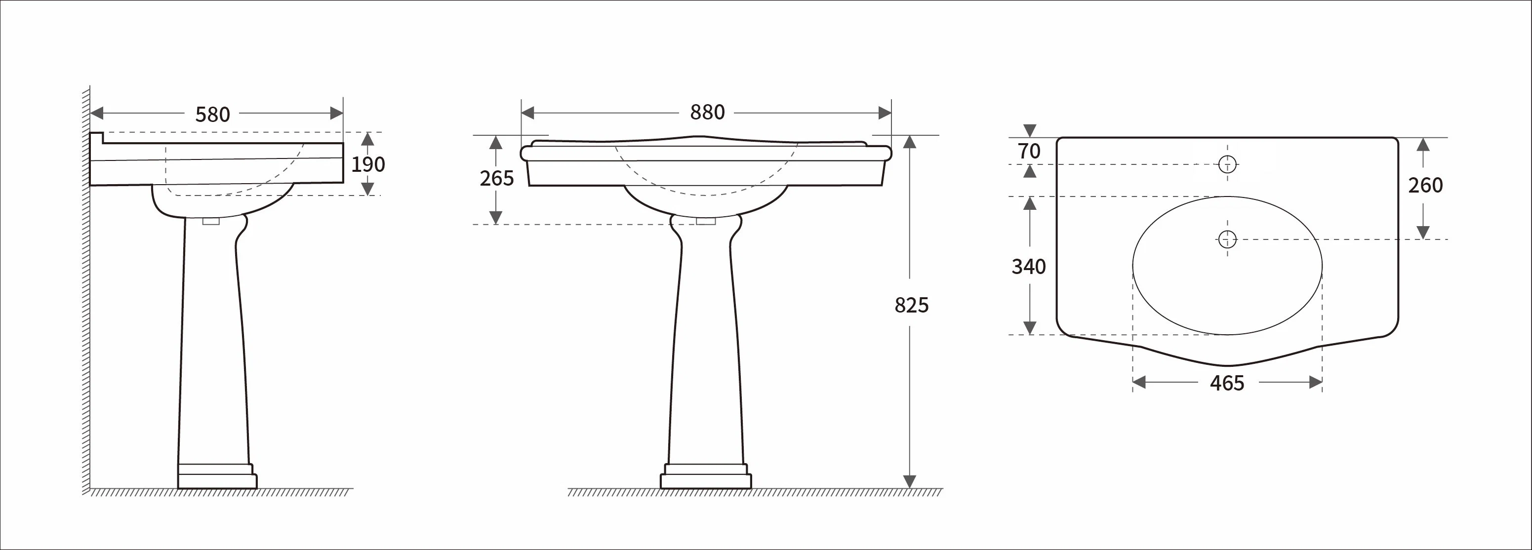 Cupc Upc CSA ASME Vintage Style White Bathroom Vitreous China Porcelain 87cm 34 Inches Oversized Pre-Drilled Overflow Backsplash Guarded Sanitary Wash Basin