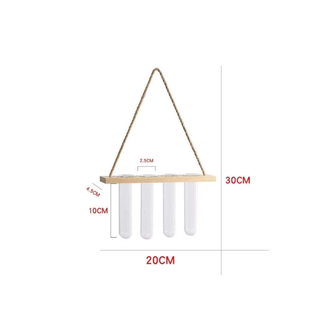 Wandtöpfe Creative Blumentöpfe Glas Pflanzgefäße Home Rack Terrarien Tube Tischständer Holztisch Hydroponics Vase Wyz22081