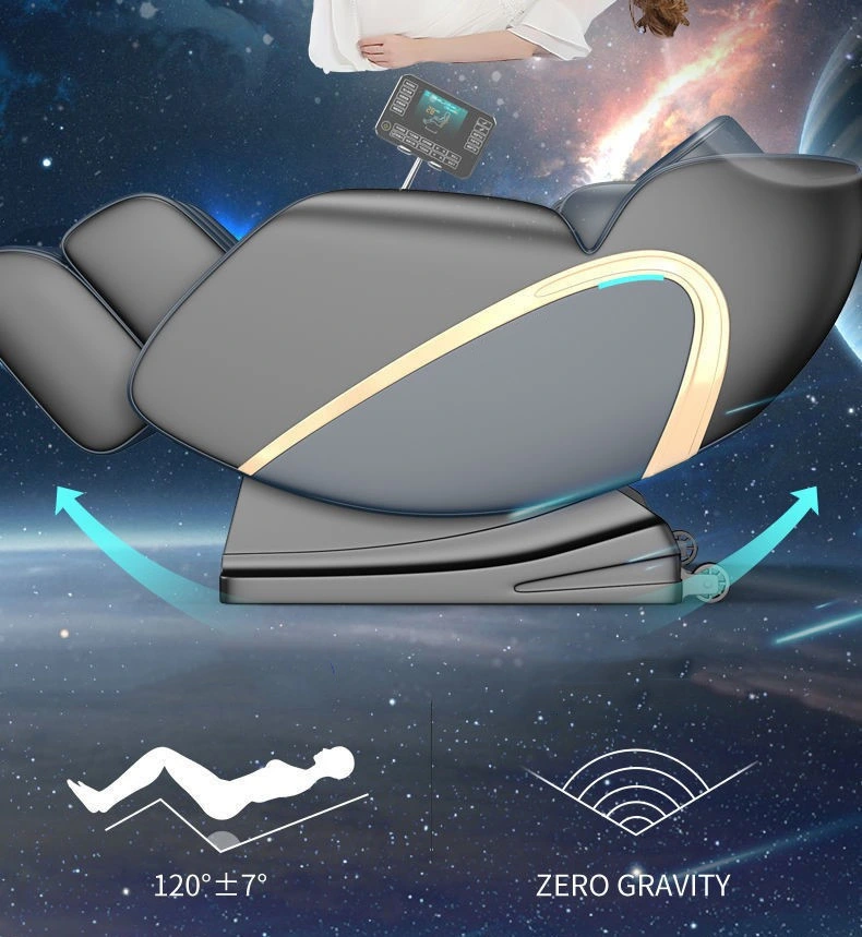كرسي تدليك كهربائي فخم من الجسم بالكامل بقوة جاذبية لا صفرية مع التحكم اليدوي في الشاشة الكبيرة