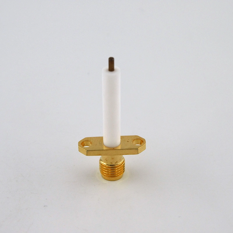 20mm Insulator and 3mm Pin IP67 Electrical 2 Holes Flange Mount Female SMA RF Coaxial Connector