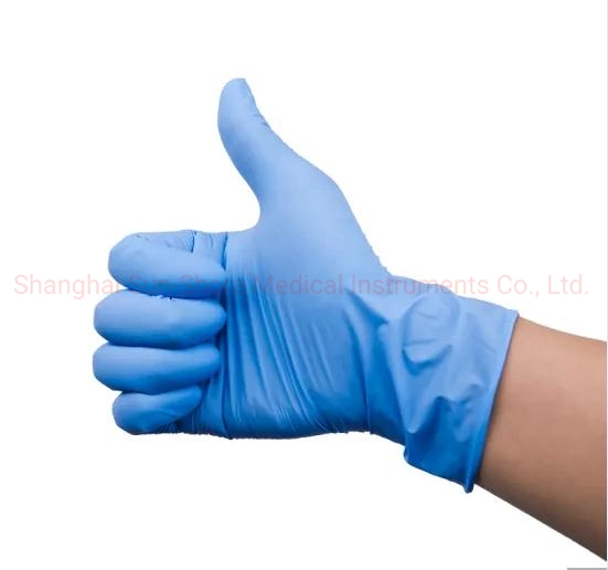 High Quality Latex Free Clear Blue Nitrile Gloves Powder Free for Medical Use