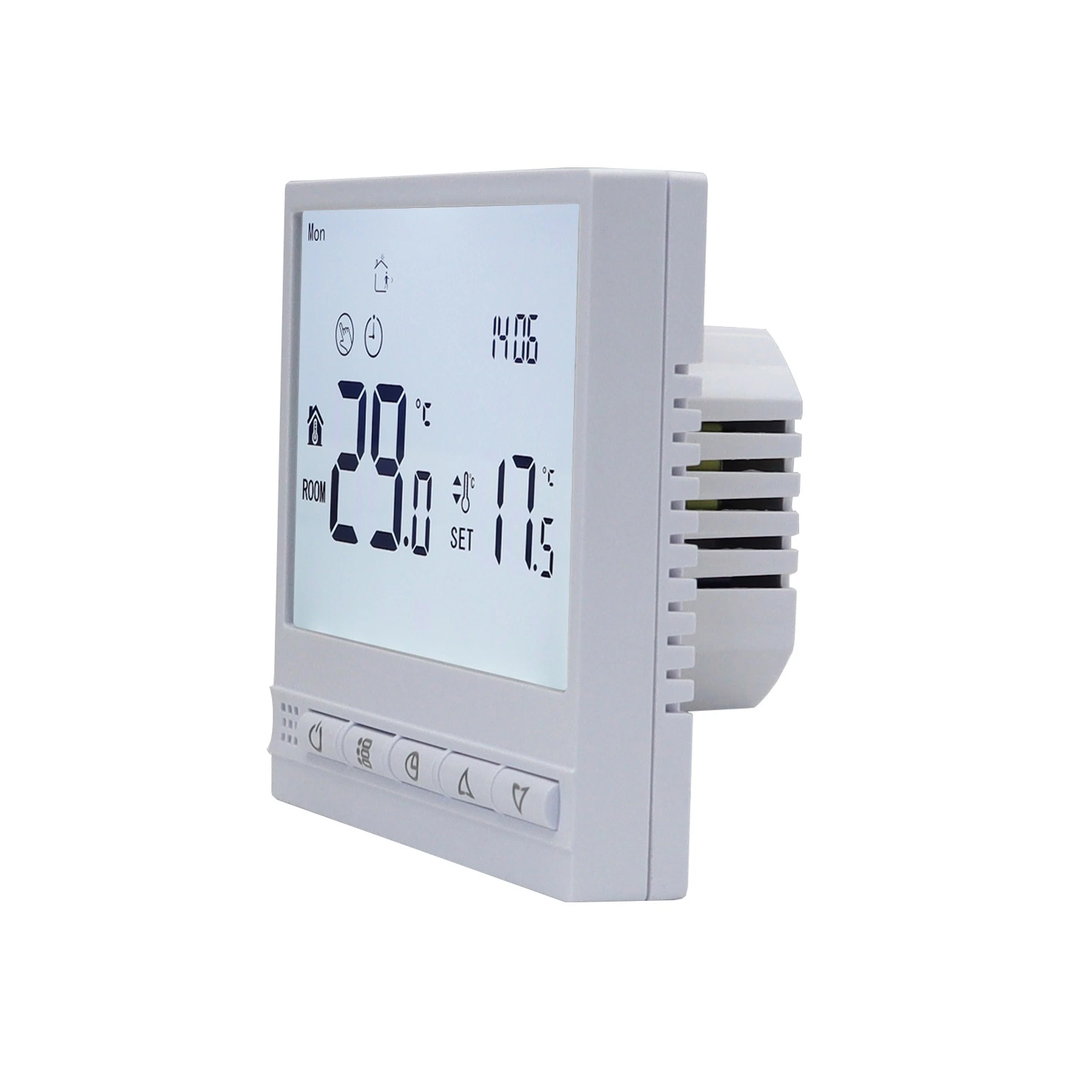 Bouton Style grand écran LCD programmable Thermostat de chauffage au sol avec WiFi APP Commande à distance