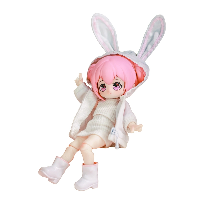 2023 New OEM Custom Pink Hair High Quality Resin Material Bunny Girl Toy Body Ball Jointed Dolls BJD Toys Girl Surprise Plush Doll