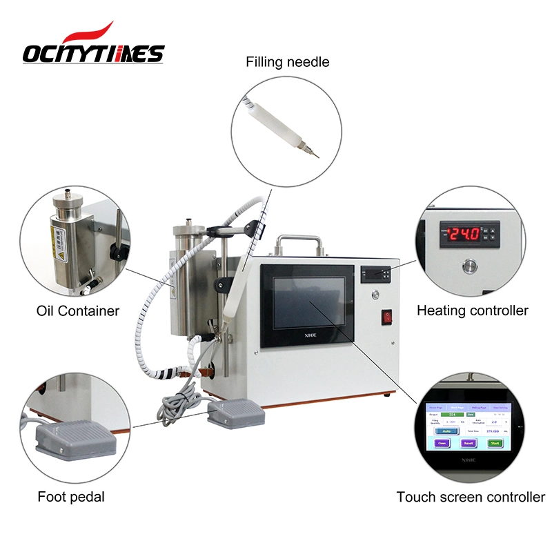 Ocitytimes halbautomatische Handheld dick Öl Vape Pod Füllmaschine mit Heizung