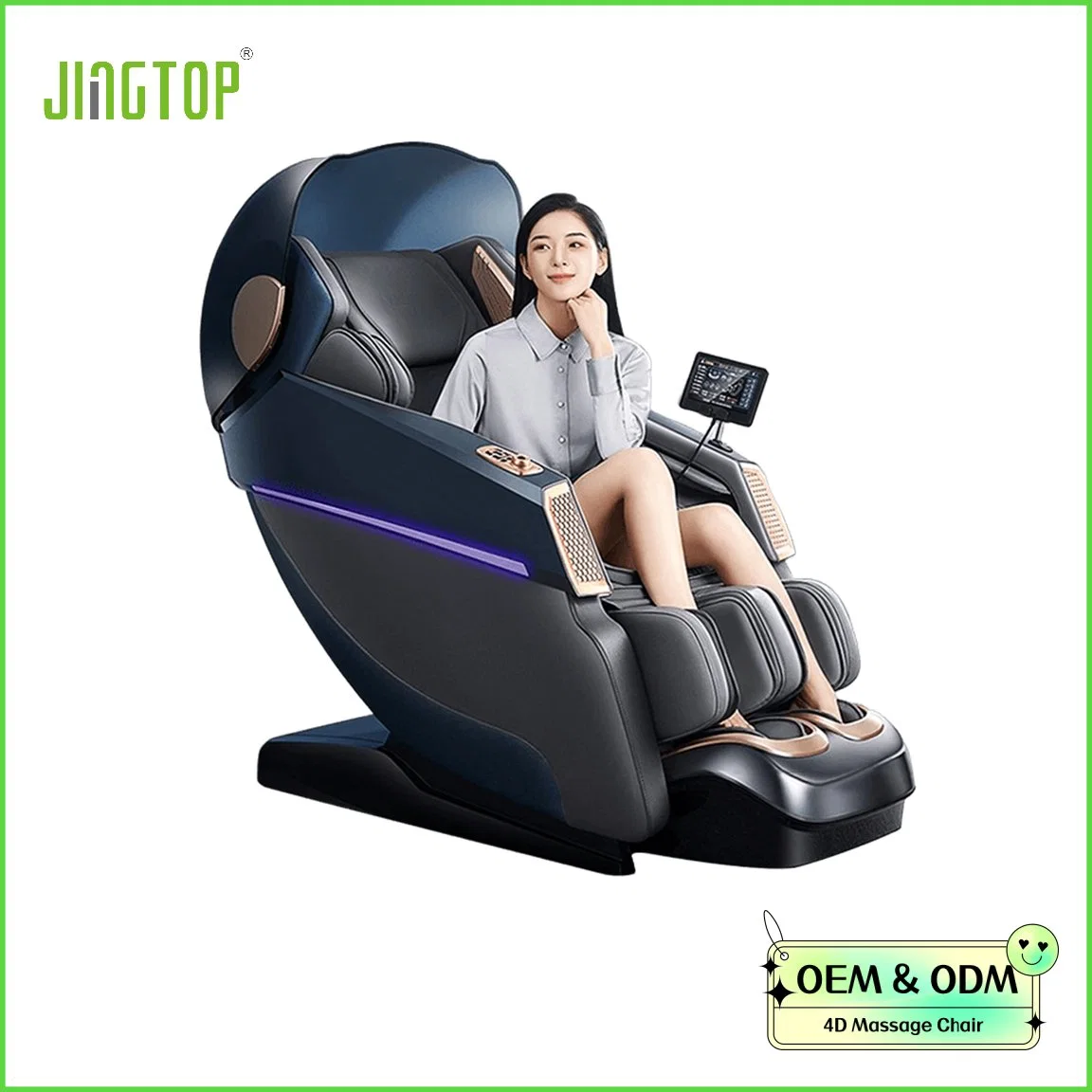 Jingtop تصنيع ثلاثي الأبعاد رباعي الأبعاد تصميم جديد ضغط هواء الجسم بالكامل كرسي تدليك معدات المنتجع الصحي للقدمين