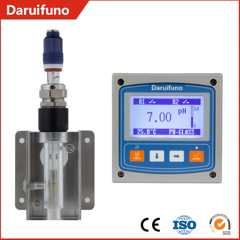 220V Online 4-20mA pH/ORP Controller with Solution Ground pH Sensor