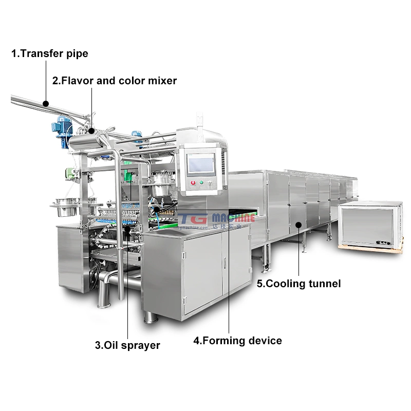 TG controlado por PLC Alto rendimiento Gran capacidad Orgánico Natural inmune Sistema Gomitas máquina de fabricación de velas línea de producción con CE