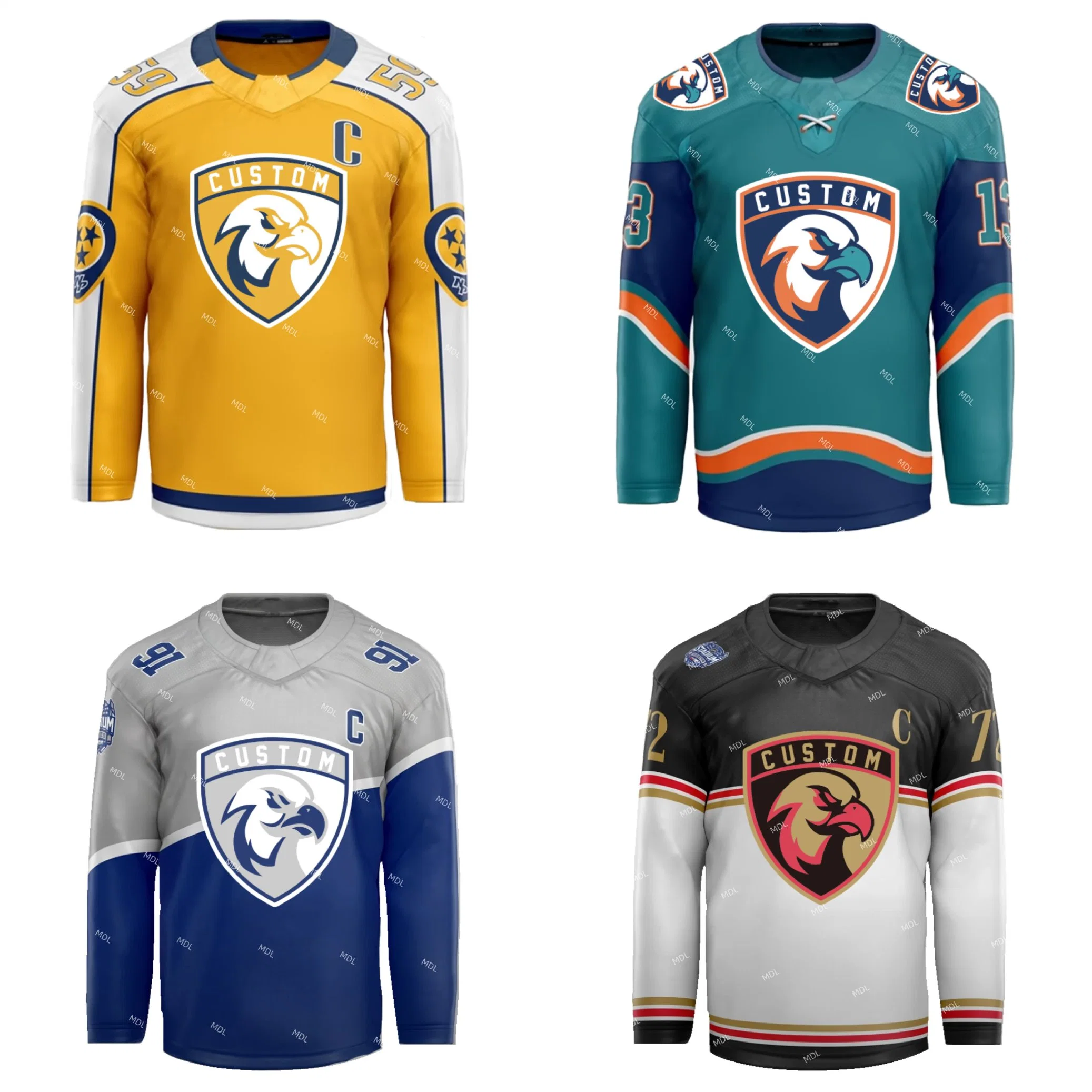 Ropa de Moda uniforme de Hockey ropa Equipo ropa Deportes uniforme poliéster Camiseta de hockey sobre hielo