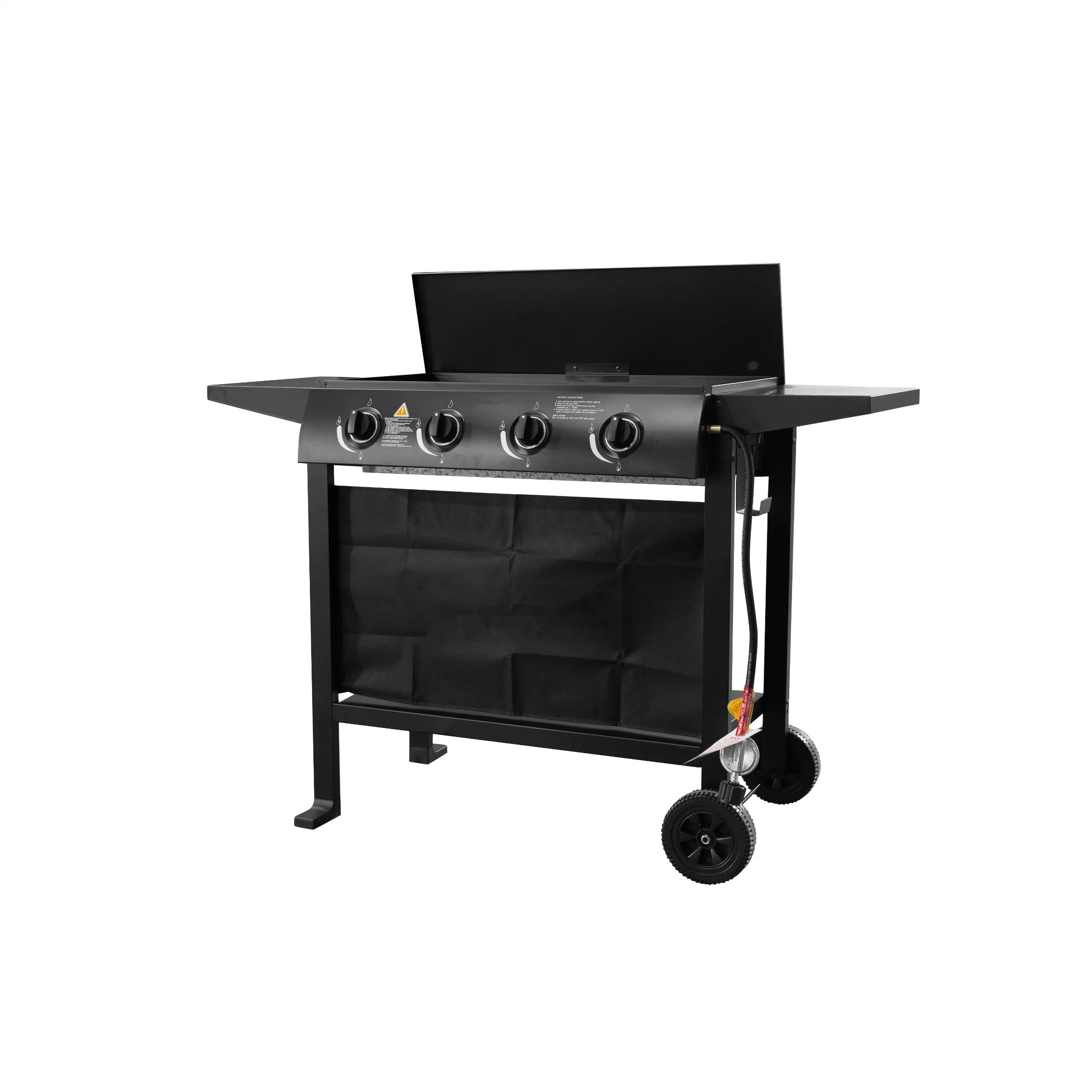 4 Burner Gas Barbecue Grill with Infrared Technology and Side-Burner