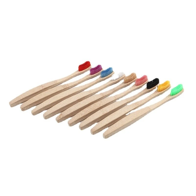 Multicolored Soft Bristles Custom Logo Eco Friendly New Personalized OEM Travel Hotel Bamboo Toothbrush 100% Biodegradable