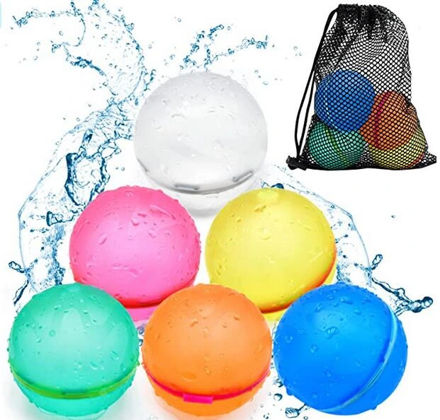 Reusable Water Bomb Balloons, Summer Toy Water Toy, Pool Beach Toys for Kids, Outdoor Activities Water Games Toys Self Sealing Water Toy Splash Ball 6 Pack