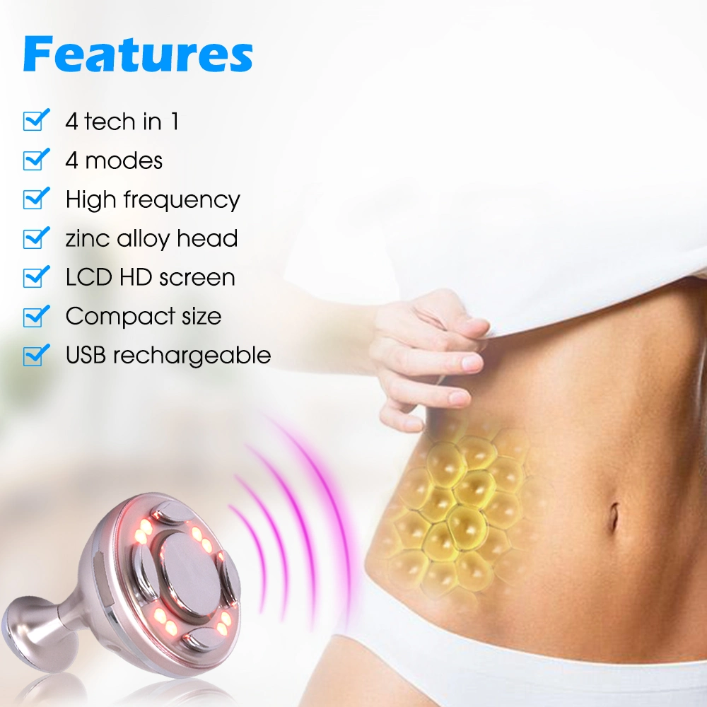 Portable 4 in 1 Ultrasonic Cavitation Vibration RF Slimming Device