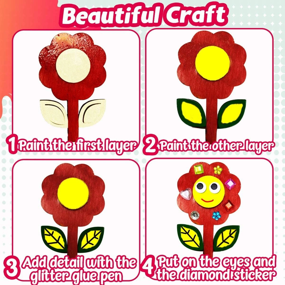 Pintura em Madeira Crafts Kids DIY Graffiti Diamond Sticker Set Christmas Conjunto de brinquedos decorativos