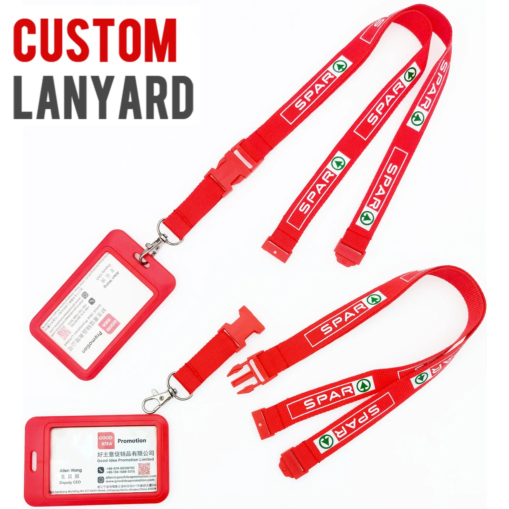 Promotional Gift Customized Logo Poylester School Football Gym ID Card Holder Digital Full Color Dye Sublimation Silk Screen Printing Exhibition Events Lanyard