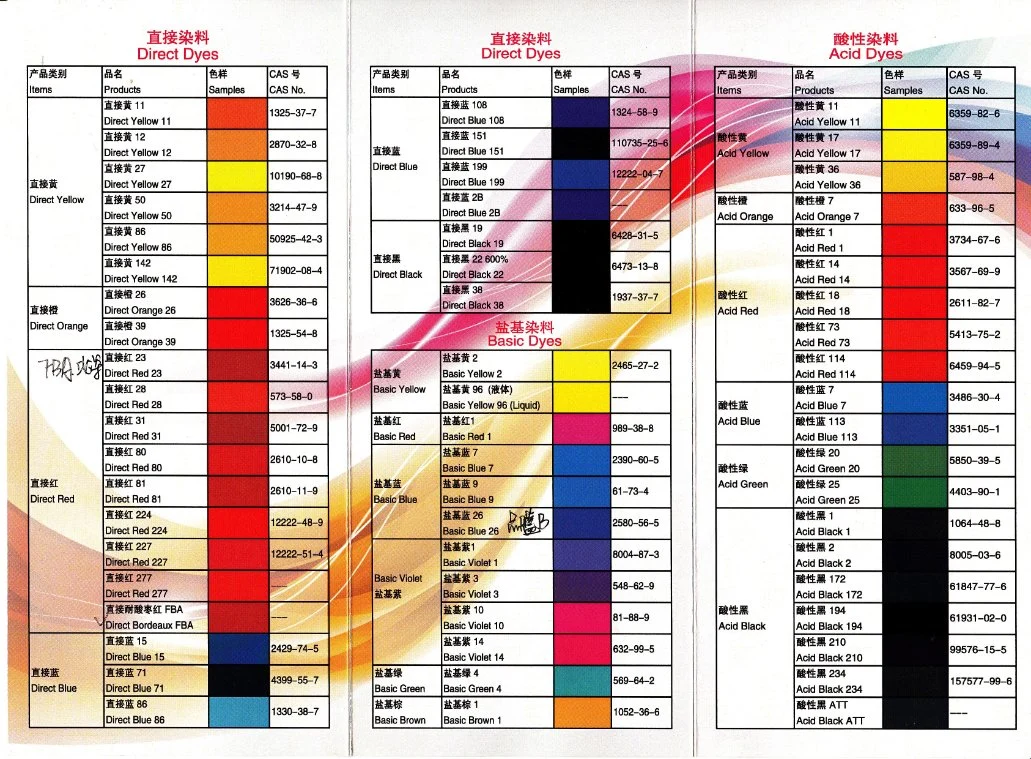 China Manufacture Supplier Directly Sales Full Color Dyestuff