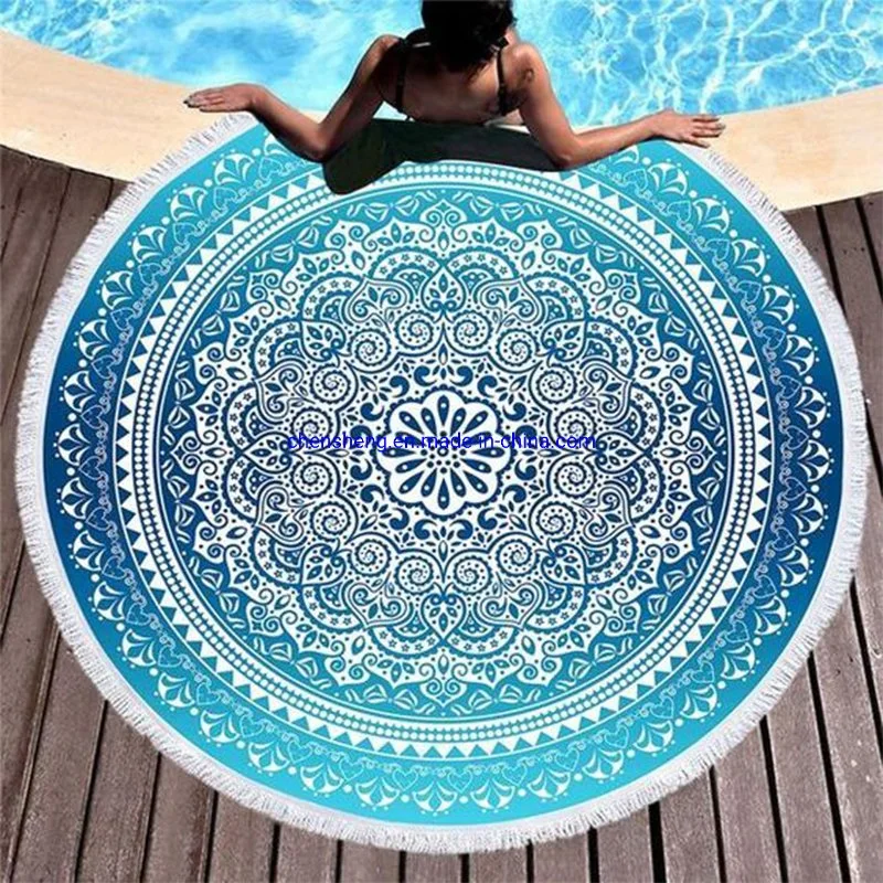 New Summer Tropical Printed Large Beach Towel Microfiber Flamingo Round Beach Towel