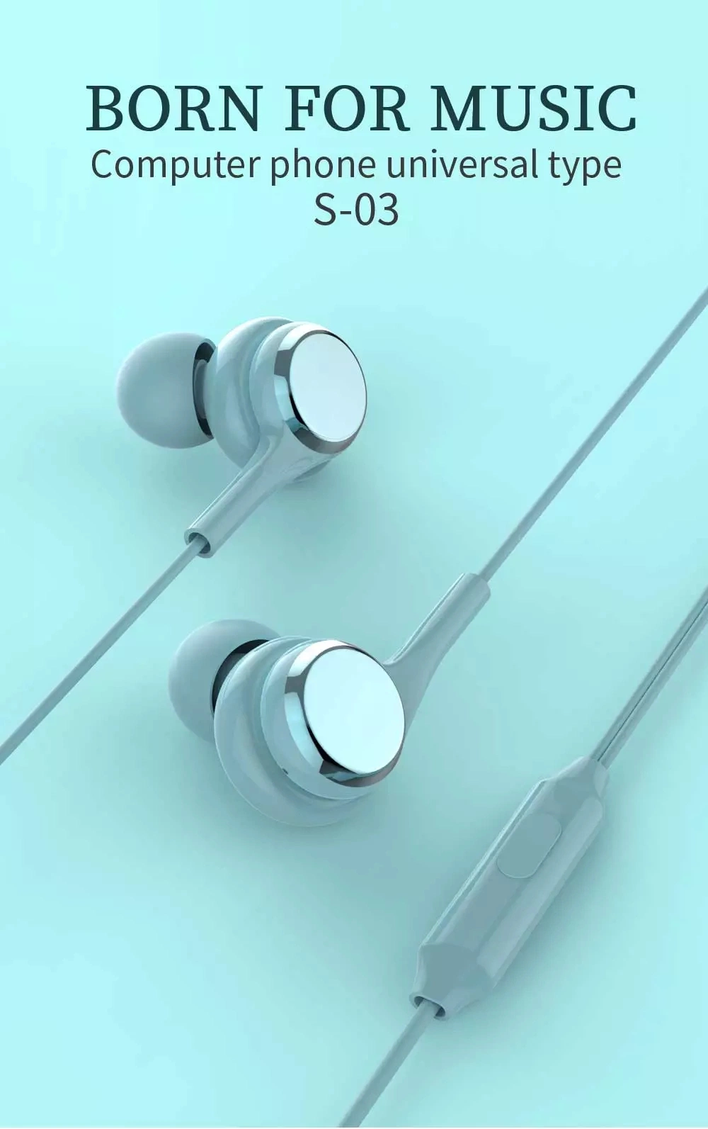 in Ear Style 3.5mm Wired Mobile Phone Earphone Headset Headphone with Mic